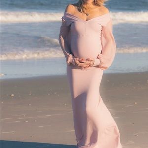 Sew Trendy Custom Maternity Gown Chiffon sleeve